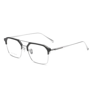 Nuevo marco óptico de medio Marco de titanio puro moda femenina cien marco cuadrado anti-Luz Azul se pueden prescribir lentes - Product Image 3