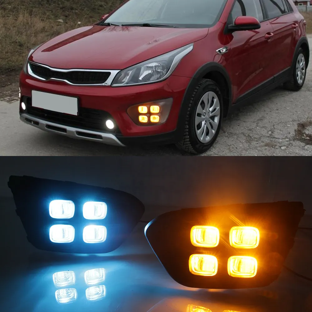 Voor Russia Kia Rio X-Line 2018 2019 Auto 12V Drl Dagverlichting Lamp Auto Rijden Dagrijverlichting Superhelder