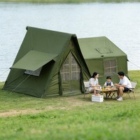 Tente de camping gonflable imperméable en tissu Oxford, grand abri robuste pour le camping en plein air en groupe ou en famille