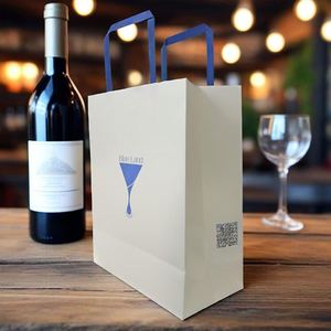Bolsas de Vino Dobles Ecológicas al por Mayor con Asas Retorcidas, Empaque Personalizado de Papel Kraft Corrugado para Té, Jugos y Bebidas, Reciclado - Product Image 3