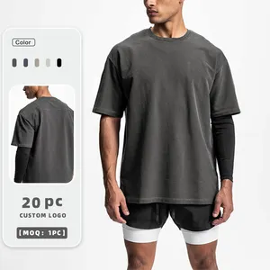 Camisetas de manga corta de gran tamaño para hombre, camisas informales de entrenamiento con cuello redondo, deportivas para correr