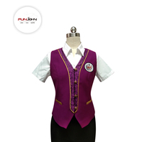 Veste uniforme en coton et polyester pour conducteur, serveur, croupier de casino avec logo personnalisé - Violet printemps automne