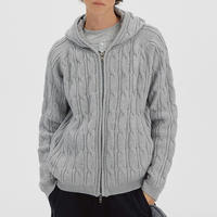 Nouvelle Arrivée Veste à Capuche Vintage avec Poches, Pulls et Cardigans d'Automne pour Hommes avec Fermeture Éclair, Anti-Plis, Manches Longues, Vente en Gros