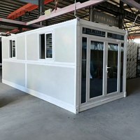 Cabine de travail préfabriquée pliable en conteneur, avec parois vitrées isolées, bureau pliable pour chantier temporaire, bureau pour le personnel