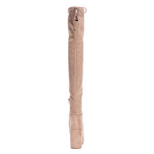 Bottes longues en <span class=keywords><strong>daim</strong></span> de style moderne talons hauts épais au-dessus des bottes au genou cuissardes - Product Image 4