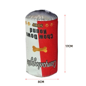 Plush Cylindrical Sound-Making Toy For <b>Dogs</b> And Cats Red And <b>Light</b> Green Outdoor Play - Product Image 3
