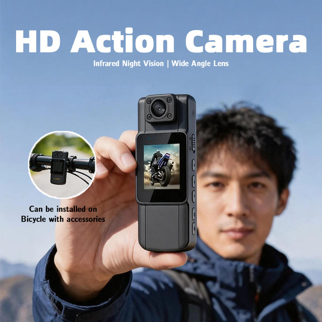 HD Vlog Mini Video Action Camera 1.5" IPS Display 1080P 130 Wide-Angle Waterproof Portable Sport Camera Outdoor Recorder
