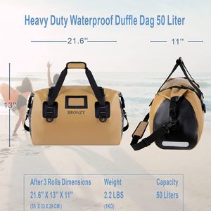 Muestra Gratuita de Bolsa de Herramientas Enrollable de Nailon de 45 Litros, Impermeable, Seca, de Gran Capacidad, Portátil, para Kayak, Rafting, Tipo Cola - Product Image 4