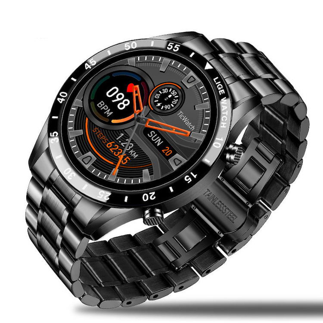 M8 Men Smart Watch Stainless Steel Blood Oxygen Heart Monitor Health BT Call Fitness Watch Smartwatch Waterproof Lige-M8