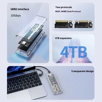 Caja de disco duro de estado sólido de plástico transparente M.2 Nvme Single SSD Box Protocol 10Gbps Caja de disco duro