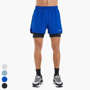 男士户外多口袋短裤二合一双层锻炼运动快干短跑步健身裤男士运动短裤 - Product Image 3