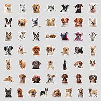 Derniers 50 autocollants décoratifs imperméables pour tasses et ordinateurs, motifs chiens de dessin animé, style graffiti, avec expressions mignonnes