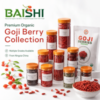 Baies de Goji Entières Séchées Bio de Qualité Supérieure du Ningxia – Vente en Gros, Rouge, Saines, pour Mélanges de Thé et Cuisine, Goût Sucré, Prêtes à l'emploi