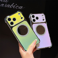 Nouvelle coque de téléphone miroir à dégradé électroplaqué pour iPhone 18 Pro 17 Pro Max 16 15 14 13 12 11, étui antichoc magnétique scintillant