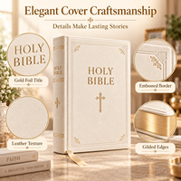 Impression de Bibles personnalisées à couverture rigide en ivoire, avec dorure à chaud, pour éditeurs et propriétaires de droits d'auteur