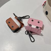Sac à dos en cuir pour AirPods, breloque décorative, mini porte-monnaie design color block pour écouteurs, étui à clés pour AirPods Pro 1 2 3