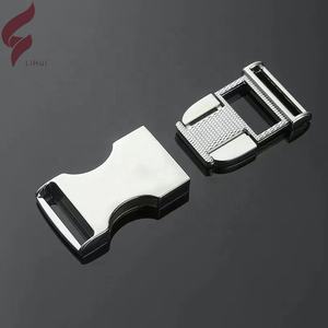 Litui pabrik menawarkan grosir harga murah tali/sabuk/Tag/pelat kerah hewan peliharaan gesper pelepasan cepat Hitam Perak logam - Product Image 2