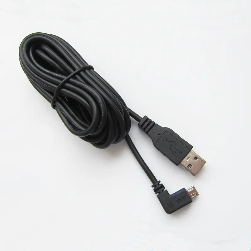 직각 마이크로 Usb 충전 연장 케이블 뜨거운 판매 마이크로 Usb 2.0 데이터 충전 3M 케이블, 사용자 정의 USB 남성 PVC 블랙 JS