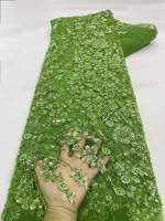 Schokoladenbraunes Perlen-Pailletten-Schnur-Spitzen-Netz mit Blumenmuster für Couture-Brautkleider und Abendkleider – Meterware, schnelle Lieferung