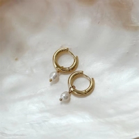Pendientes de Aro Colgantes de Oro 18K con Perlas, Estilo Barroco, de Cobre, para Novia, Joyería de Moda para Boda, Regalos para Ella