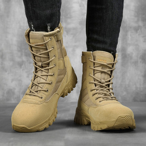 Botas Tácticas DF S1 para Hombre, Estilo Militar, de Cuero Patentado, Color Marrón - Product Image 1