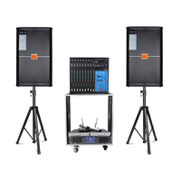 Sistema de Sonido Profesional Completo para KTV, Karaoke y DJ con Altavoz, Amplificador, Micrófono Inalámbrico y Procesador