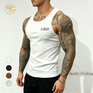 Canotta Sportiva da <span class=keywords><strong>Uomo</strong></span> in Cotone per Palestra e Corsa, Senza Maniche, Modello Muscle Shirt - Product Image 1