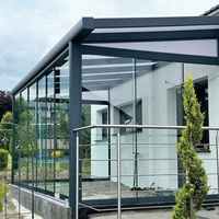 Véranda européenne toutes saisons, abri de jardin, balcon, serre, toit en verre trempé, cadres en aluminium