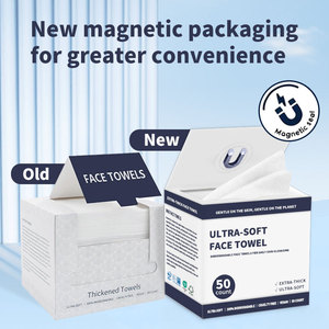 Logo personnalisé 50 Ct 100% USDA Biobased Face Towelette Démaquillant Lingettes Sèches <span class=keywords><strong>Serviette</strong></span> Visage <span class=keywords><strong>Jetable</strong></span> Ultra Douce - Product Image 2