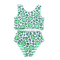 Trajes de Baño Reversibles para Niñas Yiying, Estampado Personalizado, Doble Cara, Dos Piezas, Conjunto de Bikini para Niñas