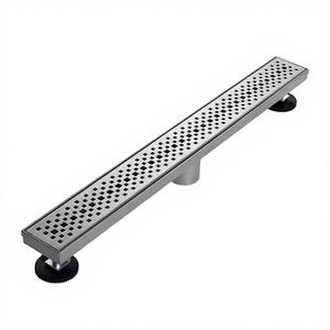Rejilla de Drenaje de Ducha Rectangular Lineal Moderna de 24 Pulgadas, con Patrón de Orificios Cuadrados, Extraíble, de Acero Inoxidable 304, Venta al Por Mayor - Product Image 4