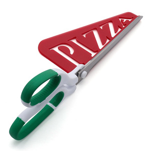 Stainless Steel Pizza Cutter With Red Guard Green White Handle Home Use Baking Tool Straight Head Bulk Size - Product Image 2