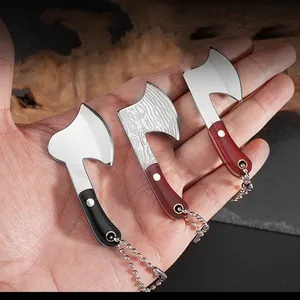 Kleine achsförmige winzige Messer EDC-Messer Schlüsselanhänger für Paket Öffner Brief Öffner Sammlung Minimesser-Set mit Hülle