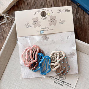 10 pièces mignon doux pinces à cheveux pour filles coloré ovale petites barrettes de cheveux accessoires Clips <span class=keywords><strong>frange</strong></span> pince latérale pour les enfants - Product Image 5