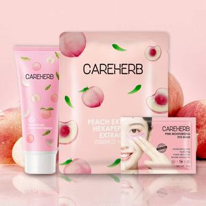 Kit de Regalo Blanqueador Orgánico OEM ODM, Limpiador Hidratante y Rejuvenecedor, Mascarilla Facial, Mascarilla para Ojos, Set de Cuidado de la Piel con Extracto de Melocotón - Product Image 1