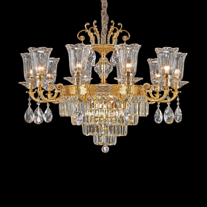 レストラン用LEDクリスタルLED天井シャンデリア、イベント装飾用大型クリスタルシャンデリア、リビングルーム用モダンシャンデリア - Product Image 2