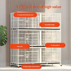 <span class=keywords><strong>Cage</strong></span> d'élevage de chats à trois couches en métal massif <span class=keywords><strong>Cage</strong></span> d'accueil pour chiens à double couche <span class=keywords><strong>Cage</strong></span> parent-enfant Cloison respirante Boîte de maison pour chat en fer - Product Image 2