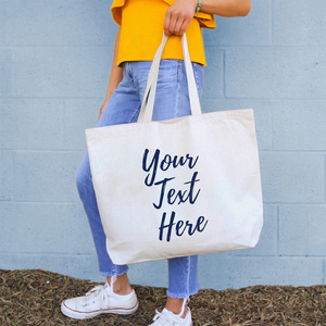 New Canvas Bag Customize Printed Letter Logo Printing Large Capacity Shoulder Grocery Shopping Bag Female Student Tote Bag