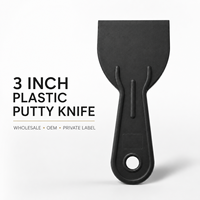 Couteau à mastic flexible en plastique de 3 pouces pour réparation murale, enduit de plâtre, OEM, marque privée, vente en gros