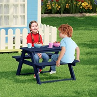 Ensemble table et chaises de pique-nique pour enfants en plastique HDPE, résistant aux intempéries, pour extérieur, style ferme, banc de salle à manger pour patio, hôtel, parc