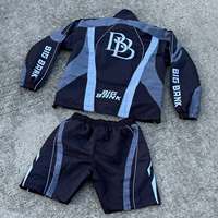 Veste zippée à panneaux contrastés de haute qualité personnalisée, short assorti, streetwear rétro léger, ensemble court pour homme