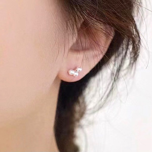 Accessoires en argent S925 pour la création de bijoux, perles de 4-5 mm, clous et crochets d'oreille avec supports creux, multiples perles, bijoux en argent - Product Image 3