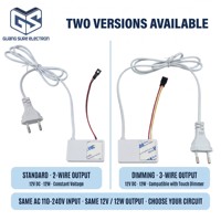 Interrupteur tactile intelligent pour miroir LED 12V DC haute sensibilité, capteur de couleur unique ou tricolore pour miroir de coiffeuse ou d'hôtel