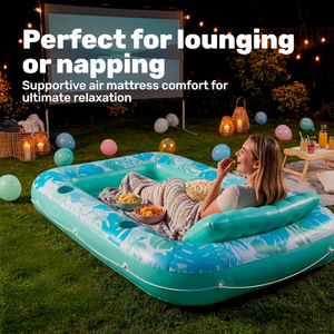 Inflatable Water Bed Rectangular 177x116cm With Water Jet Outdoor Portable Floating Mat For Adults - Product Image 5