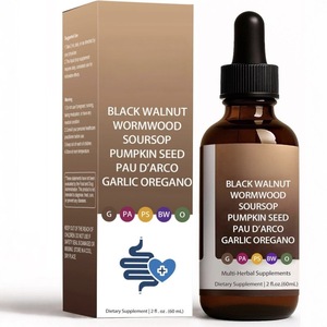 Extrait Herbal Naturel Sans Alcool de Noyer Noir, Absinthe, Corossol et Clou de Girofle en Solution Orale pour la Santé Digestive des Adultes - Product Image 1