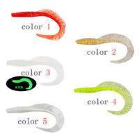 Leurres souples Luya Texas Rig en gel de silice à queue enroulée 6cm/7cm/8.5cm, leurres de simulation lumineux, 10 pièces/sac