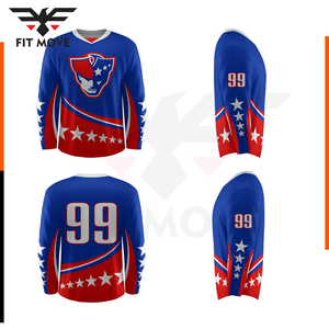 Maillot de hockey sur glace personnalisé à manches longues unisexe Vêtements de sport surdimensionnés pour adultes Service OEM d'entraînement pour sublimation du nom de l'équipe - Product Image 6