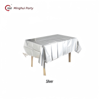 Nappe de fête jetable en feuille métallique, rectangulaire, brillante, pour décorations de fête d'anniversaire, de mariage, d'anniversaire de mariage