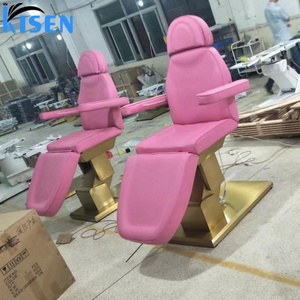 Kisen Beauty <b>Bed</b> Durable Motors Customized Body <b>Table</b> <b>Lash</b> Chair Electric Adjustable <b>Bed</b> with Gold Base and Remote - Product Image 3