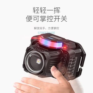 สไมล์ลิ่งชาร์ค TD-0282A ไฟหน้าแบบซูมเซนเซอร์ 3000mAh Type-C ไฟ LED แบบชาร์จไฟได้ - Product Image 1